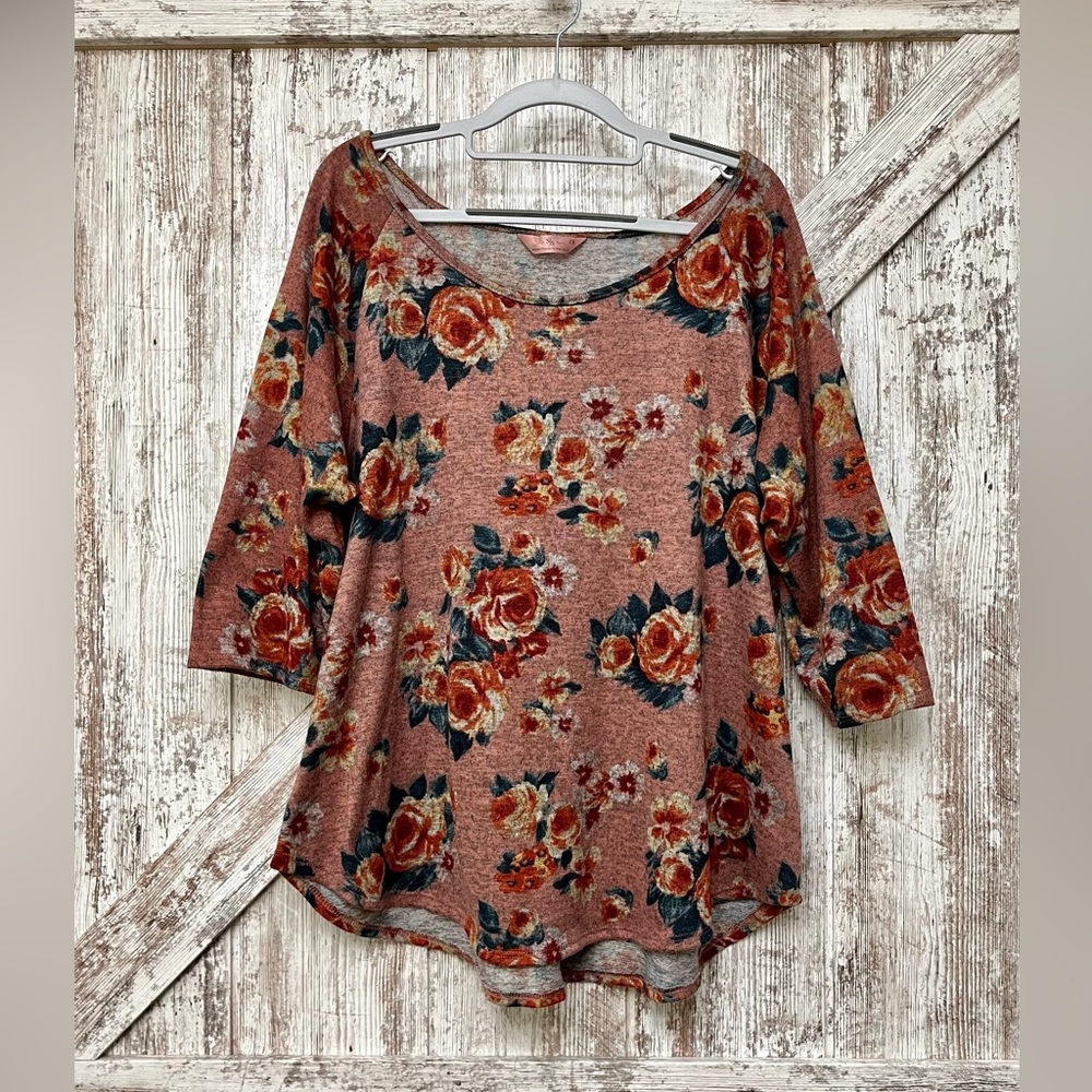 SJS - Dusty Rose Floral Sweater